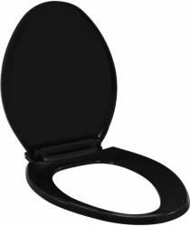 vidaXL fekete gyorsan szerelhető WC-ülőke lassan csukódó fedéllel (145020) - vidaxl