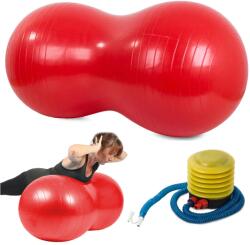 Verk Group Mogyoró alakú fitness labda pumpával, 90 cm, piros