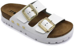  0Ft kiszállítás! Leon Comfortstep 6010 fehér női bőr papucs 36-41 - Birkenstockhoz hasonlatos talppal