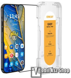 ENKAY Xiaomi Redmi Note 13 5G, 13 Pro 4G, 13 Pro 5G, Poco X6 5G, Poco M6 Pro 4G, ENKAY HAT PRINCE EasyInstall üvegfólia, 9H, FEKETE