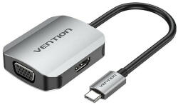 Vention USB-C -> HDMI/VGA (0, 15m Szürke Aluminum Ötvözet) konverter (TDIHB) - bbmarket