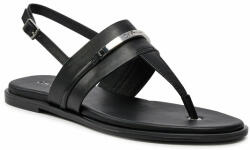 Calvin Klein Sandale Calvin Klein Flat Tp Sandal Metal Bar Lth HW0HW02031 Black BEH