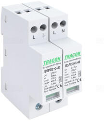 Tracon Túlfeszültség levezető T2+T3 egybeépített AC típusú 4P Imax40kA ESPD2+3-40-4P (D2+3-40-4P)