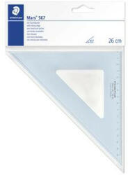 STAEDTLER Háromszög vonalzó, műanyag, 45°, 25 cm, STAEDTLER "Mars 567", átlátszó kék
