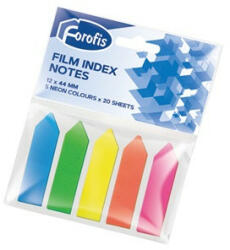 Forofis Oldaljelölő műanyag Forofis 12x44 mm 5x20 lapos vegyes színekben (91037)