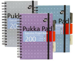 Pukka Pad Spirálfüzet, A5, vonalas, 100 lap, PUKKA PAD "Metallic Project Book", vegyes szín