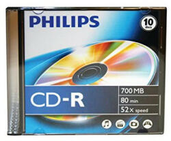 Philips CD-R80 Philips slim 52x írható CD (PH778206)