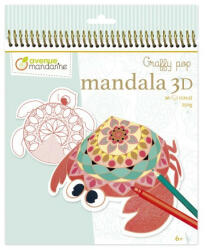 Avenue Mandarine Kreatív színező Avenue Mandarine Graffy Pop Mandala 3D, spirálos, Tengeri állatok (GY094C)