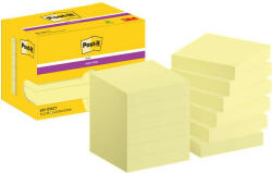 3M Öntapadó jegyzettömb csomag, 48x48 mm, 12x90 lap, 3M POSTIT "Super Sticky", sárga