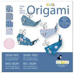 Fridolin Origami Fridolin Kids Bálna 15x15 cm 20 lap/csomag (11378)