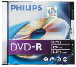 Philips DVD-R Philips 4.7 GB írható 16x slim tokos (PH922500)