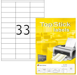 Topstick Etikett címke Topstick 70x25.4 mm szegéllyel 100 ív 3300 db/doboz (8702)