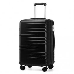 ELLE Miss Lulu London K2391L - BRITISH Traveller 28 Zoll tartós Polycarbonat és ABS Hartschalen-bőrönd TSA-zár fekete