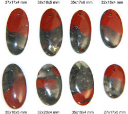 Cabochon / Pandantiv Jasp Heliotrop Mineral Natural - Oval - 27-38x17-20x4-6 mm - 1 Buc