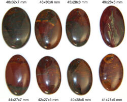 Cabochon / Pandantiv Jasp Heliotrop Mineral Natural - Oval - 40-49x27-32x5-7 mm - 1 Buc