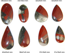 Cabochon / Pandantiv Jasp Heliotrop Mineral Natural - Oval - Picatura - 31-42x16-25x3-5 mm - 1 Buc