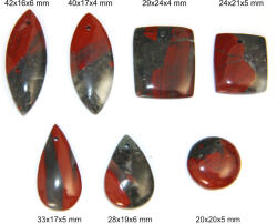 Cabochon / Pandantiv Jasp Heliotrop Mineral Natural - Oval - Picatura - Dreptunghi - Cerc - 20-42x16-24x4-6 mm - 1 Buc