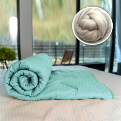 Ralex Pilota matlasata lana damasc 100% naturala - de iarna 200x220 cm, Verde Mint Lenjerie de pat