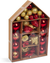 Family Collection Karácsonyfadísz szett - piros / arany - 36 db / szett (58779B) - kutyuneked