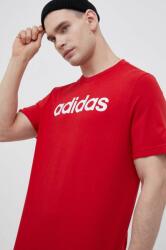 Adidas pamut póló piros, nyomott mintás - piros S