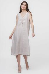 SHOPIKA Rochie A-line din in, fara maneci, cu siret pe bust, bej Talie unica