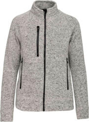 Kariban Női poliészter cipzáras dzseki, Kariban KA9107, Light Grey Mélange-M (ka9107lgme-m)