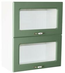 Spectral Mobila Corp superior vitrina 60 cu 2 usi orizontale Zebra MDF verde drept