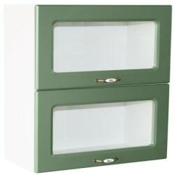 1 Corp superior vitrina 80 cu 2 usi orizontale Zebra MDF verde
