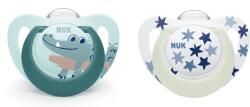 Nuk Силиконови светещи залъгалки NUK - Star, Night & Day, 6-18 месеца, 2 броя, Сини (10176290)