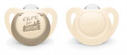 Nuk Силиконови залъгалки NUK for Nature - Крем, 6-18 месеца, 2 броя (10176298) - kindermarket