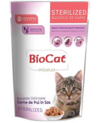 Biocat Pachet Plicuri Biocat pentru Pisici Sterilizate cu Pui in sos, 24 x 85 g