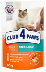 CLUB 4 PAWS 24 x Plic Club 4 Paws Pisici Sterilizate, 80 g