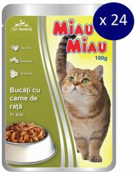 MIAU MIAU Pachet Plicuri Miau Miau cu Rata, 24 x 100 g