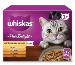Whiskas Whiskas Plicuri Pure Delight Selectii de Pasare in Aspic, 12 x 85 g