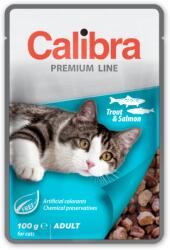 Calibra Hrana umeda pentru pisici adulte Calibra Cat Pastrav si Somon in Sos, 100 g