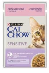 Purina Plic Cat Chow Sensitive cu Somon si Dovlecei, 85 g