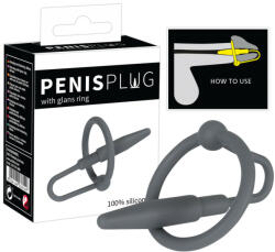 Penisplug Plug pentru penis - inel pentru gland din silicon cu dilatator pentru uretra (gri) (05177470000) Inel pentru penis