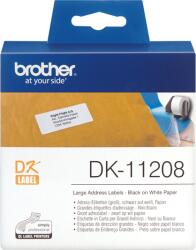 Brother Etikett címke DK-11208, Nagy etikett címke, Elővágott (stancolt), Fehér alapon fekete, 400 db (DK11208) - majorsoft