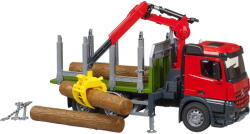 BRUDER Mercedes Benz Arocs timber transport truck, model vehicle (with loading crane, gripper and 3 tree trunks) (03669) Figurina