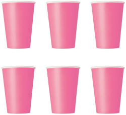 Hot Pink - Rózsaszín Papír Parti Pohár - 270 ml, 8 db-os