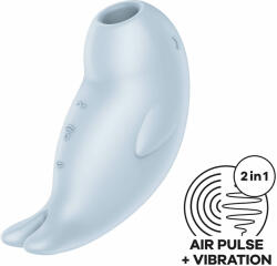 Satisfyer Vibrator Clitoris Seal You Soon, 11 Viteze Suctiune, 12 Moduri Vibratii, Silicon, USB, Albastru Deschis Vibrator