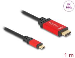 Delock USB 3.1 Type C HDMI 2.1 Átalakító Fekete-Piros 1m 80095 (80095)