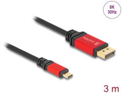 Delock USB 3.0 Type C DisplayPort 1.4 Átalakító Fekete-Piros 3m 80094 (80094)