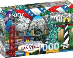 Enjoy 1000 db-os puzzle - American Landmarks Collage (1937) (1937)