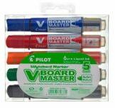 Pilot Set markere pentru tablă albă, 2, 3 mm, conice, PILOT "V-Board Master", 5 culori diferite, 5 buc
