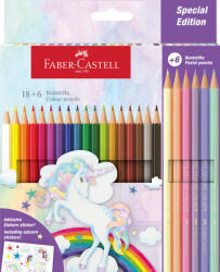 Faber-Castell Creioane colorate Faber-Castell FC111221, 18+6 culori, Unicorni (FC111221)