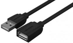Vention USB-A 2.0/M -> USB-A 2.0/F (hosszabbító, PVC, fekete), 5m, kábel (VAS-A44-B500)