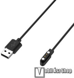  Okosóra mágneses USB töltő - 1.2m hosszú - FEKETE - Xiaomi Mibro Watch Lite2 / T1 / Air / C2 / Ticwatch GTH