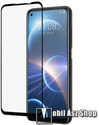 RURIHAI 3D előlap védő karcálló edzett üveg, 0.26mm, a teljes felületén tapad - FEKETE - HTC Desire 22 Pro - A TELJES KIJELZŐT VÉDI!