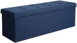 SONGMICS Puff, Tároló pad, összecsukható ottomán, 120L, sötétkék, 110 x 38 x 38 cm (LSF77IN)